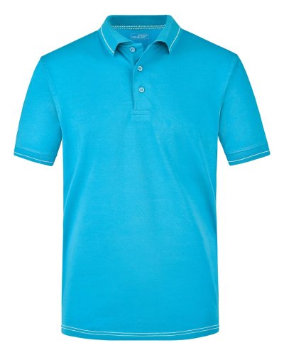 Polo da uomo Elastic Aqua/White