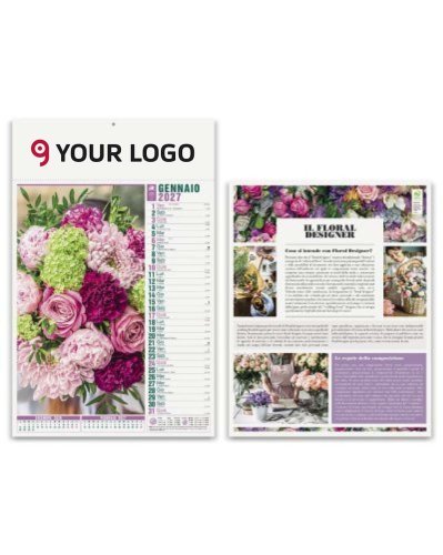 Calendario Fiori 2027 29x47cm 12 fogli carta patinata 70gr