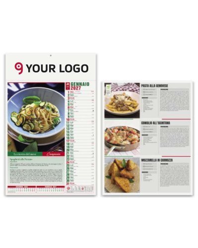 Calendario Gastronomia 2027 con ricette illustrate