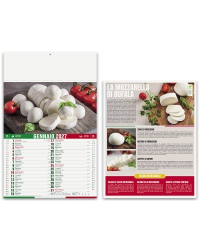 Calendario Prodotti Tipici 2027 con Festività, 29x47 cm, Quadricromia