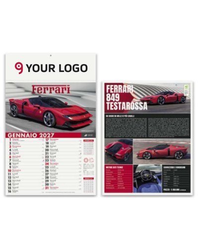 Calendario Auto Sportive illustrato 2027, 12 mesi carta patinata