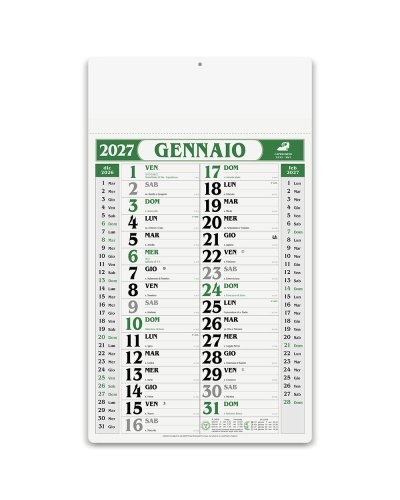 Calendario Olandese Gigante 31x53,5cm carta naturale 12 mesi