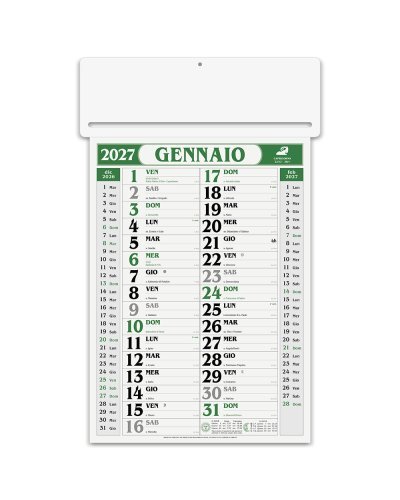 Calendario Olandese Passafoglio 12 mesi carta naturale 70gr