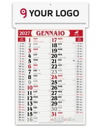 Calendario Olandese Passafoglio 12 mesi carta naturale 70gr