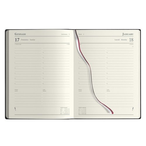 Agenda Giornaliera Lusso 17x24 cm Poliuretano Avorio