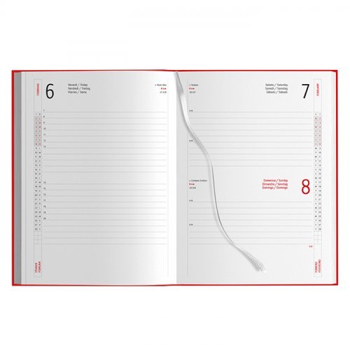 Agenda Giornaliera gommata 17x24 cm, 324 pagine, multilingue