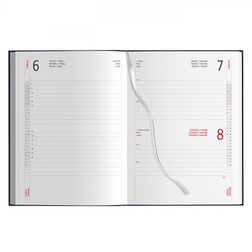 Agenda Giornaliera gommata 15x21 multilingue 420g segnapagine