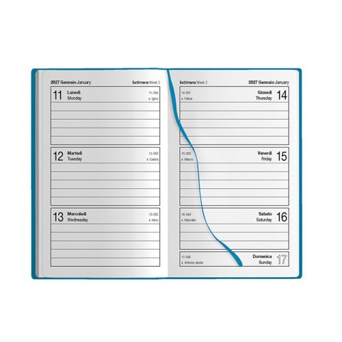 Agenda tascabile settimanale , 9x14cm, 128p, PU, multilingue