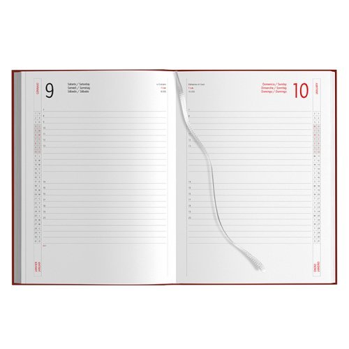 Agenda Giornaliera Gommata 17x24cm 404p 6 Lingue 2 Colori