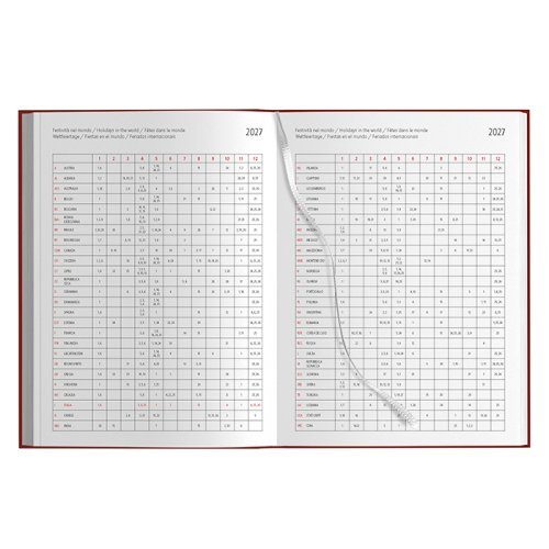 Agenda Giornaliera Gommata 17x24cm 404p 6 Lingue 2 Colori