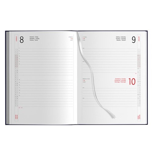 Agenda Giornaliera gommata 17x24 cm, 324 pagine, multilingue
