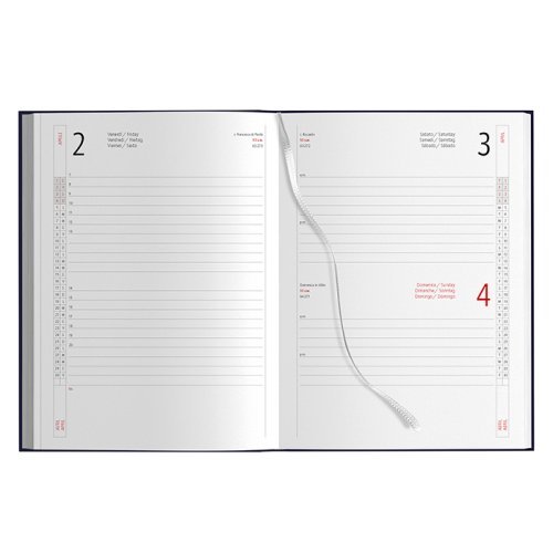 Agenda Giornaliera Gommata 12x17cm Multilingue 320p Segnapagine
