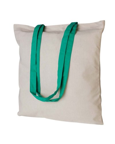 Shopper cotone personalizzate con manici colorati da 140 gr Verde