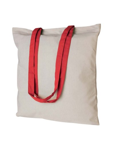 Shopper cotone personalizzate con manici colorati da 140 gr Rosso
