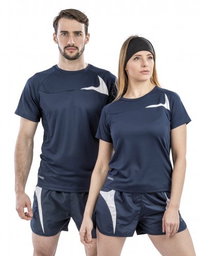 T-shirt donna Spiro Dash Training slim, traspirante, riflettente