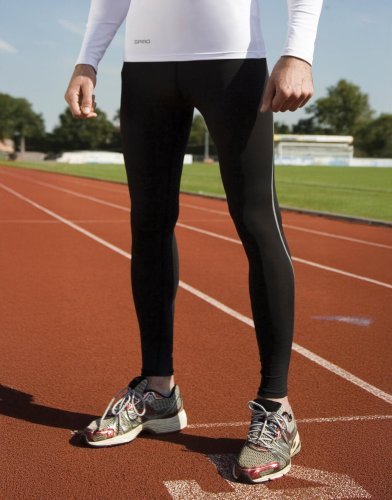 SPIRO Bodyfit Leggings Uomo 200g Traspiranti Tasche Riflettenti