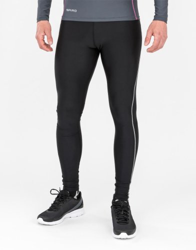 SPIRO Bodyfit Leggings Uomo 200g Traspiranti Tasche Riflettenti