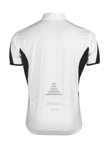 T-shirt ciclismo Spiro: zip intera, riflettente, UV, 100% poliestere