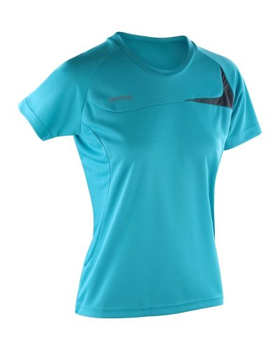 T-shirt donna Spiro Dash Training Aqua/Grey