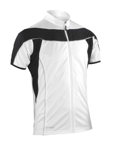 T-shirt Bike con zip intera Bianco/Nero