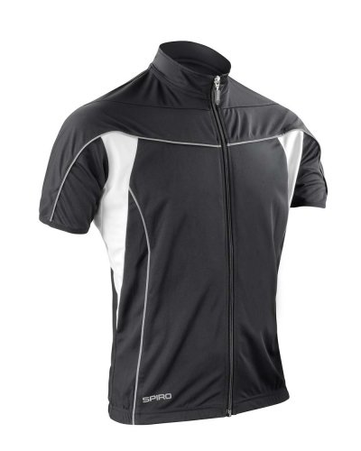 T-shirt Bike con zip intera Nero/Bianco