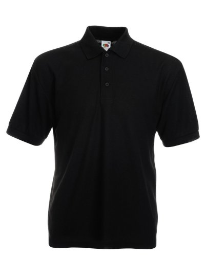 Polo tessuto misto taglie forti Nero