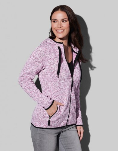Giacca donna in pile Knit Blue Melange
