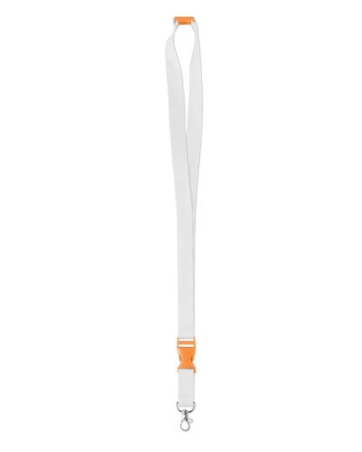 Lanyard bianco con particolari colorati Arancio
