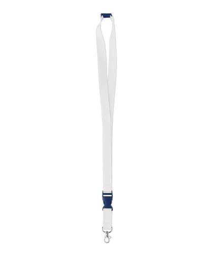 Lanyard bianco con particolari colorati Blu