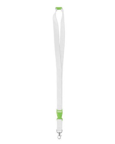 Lanyard bianco con particolari colorati Verde Lime