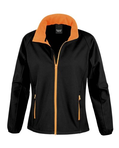 Giacca Softshell donna stampabile Black/orange