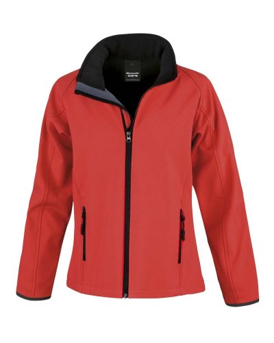Giacca Softshell donna stampabile Rosso / Nero