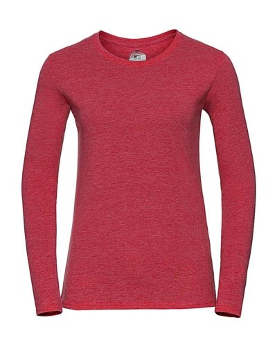 T-shirt donna HD maniche lunghe Red Marl
