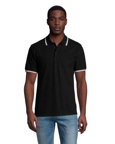 Polo uomo stile golf Practice Nero