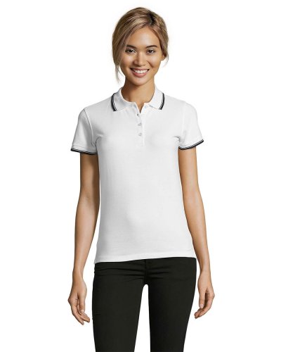 Polo donna stile golf Practice Bianco