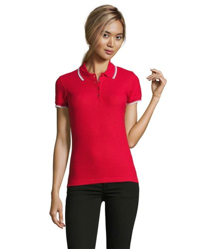 Polo donna stile golf Practice Rosso