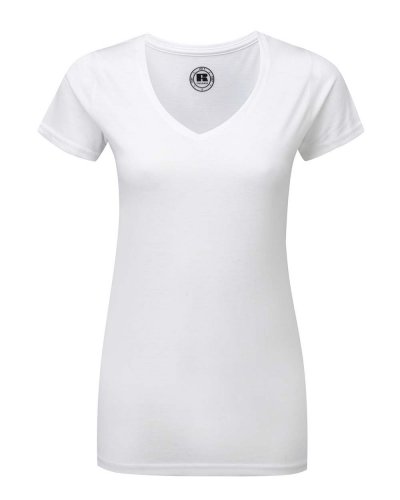 T-shirt donna HD scollo a V Bianco