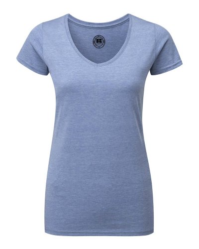 T-shirt donna HD scollo a V Blue Marl