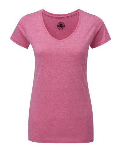 T-shirt donna HD scollo a V Pink Marl
