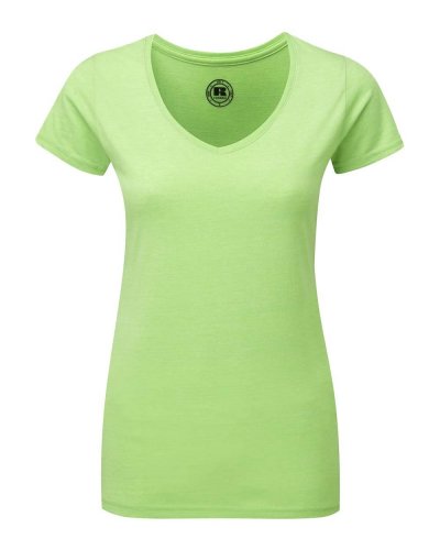 T-shirt donna HD scollo a V Green Marl