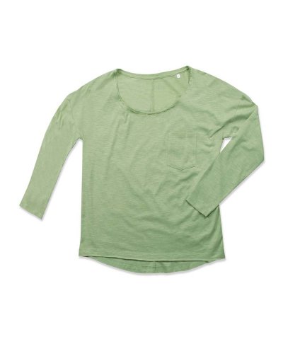 T-shirt Sharon Oversized maniche lunghe Powdwe Green