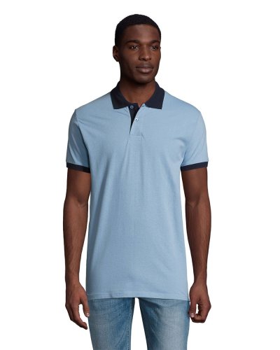 Polo unisex finiture in contrasto Cielo / Blu Oltremare