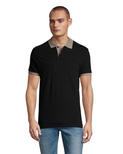 Polo unisex finiture in contrasto Nero / Grigio