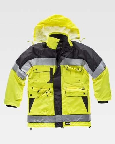 Parka bicolore imbottito alta visibilità