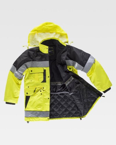 Parka bicolore imbottito alta visibilità