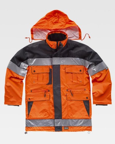 Parka bicolore imbottito alta visibilità