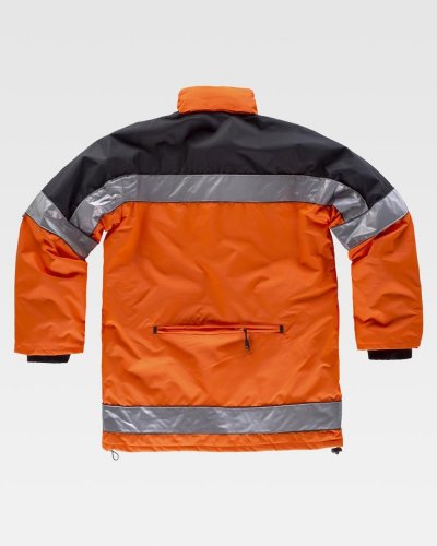 Parka bicolore imbottito alta visibilità