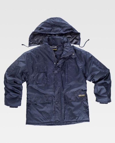 Parka imbottito impermeabile con elastico in vita