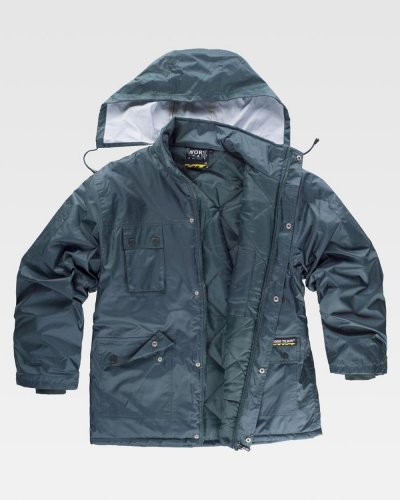 Parka imbottito impermeabile con elastico in vita