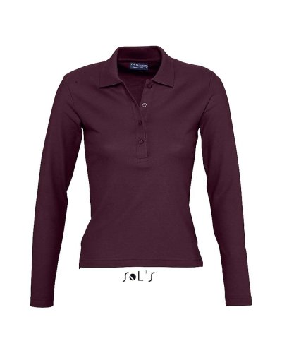 Polo lunga Podium Bordeaux